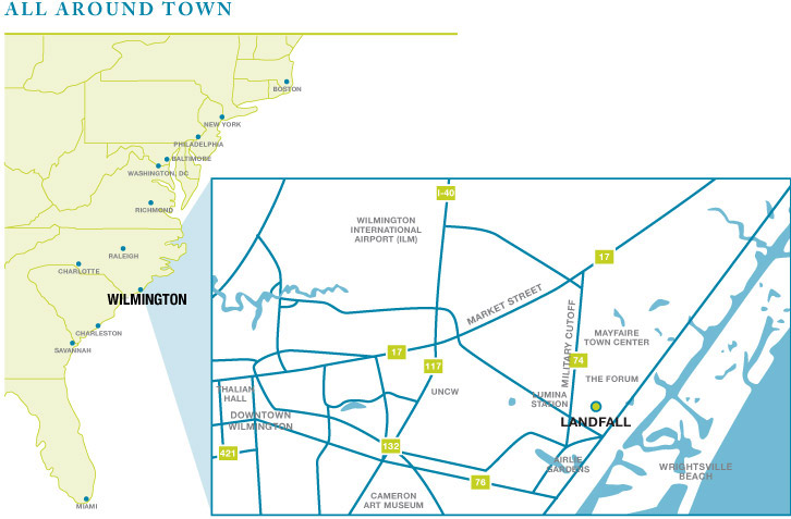 Landfall is located in the heart of Wilmington NC close to the historic downtown & the beautiful beaches of Wrightsville Beach NC.